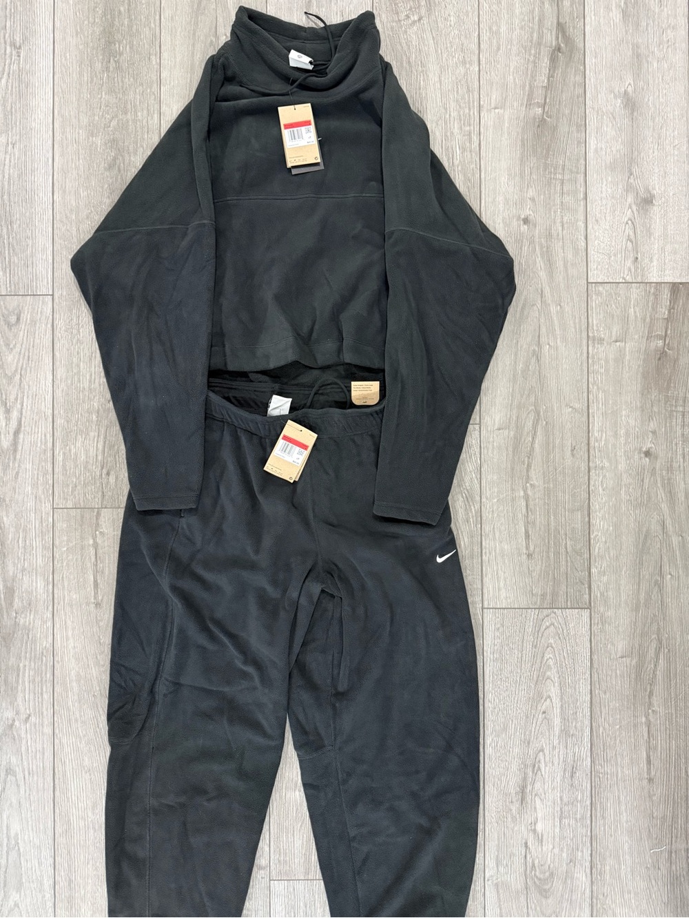 Women Nike Black Fleece Sweatshirt & Jogger Set